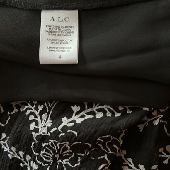 A.L.C. Silk Blend Flowy Floral Long-Sleeve Midi Dress NWT Size 4 - Picture 9 of 17